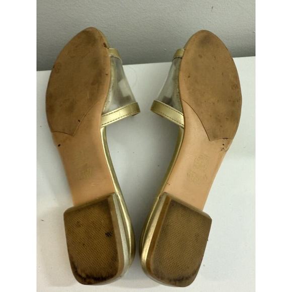 Zara Traslucident Gold Flat Slide Sandals Women's Size 37 - Picture 10 of 12